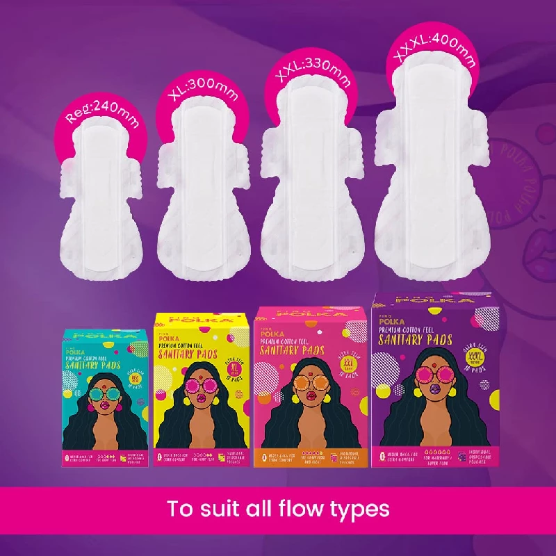 PINQ POLKA Premium Organic Soft Cotton Sanitary Pads, 10 Pads-8.webp